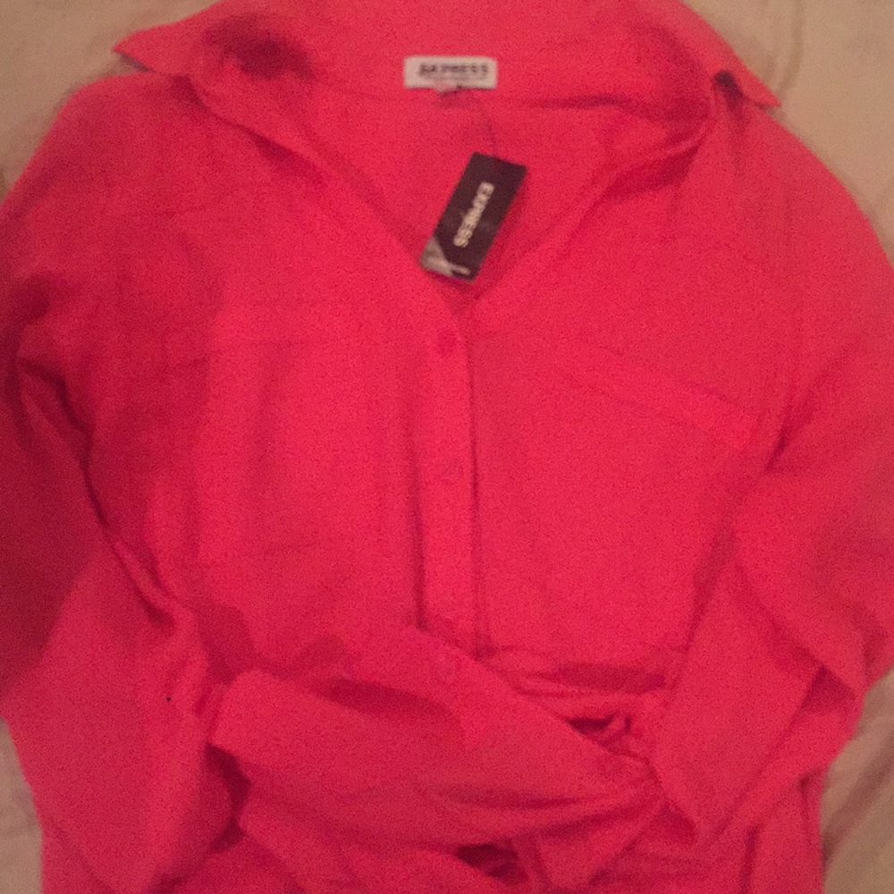 Brand new pink Express button down